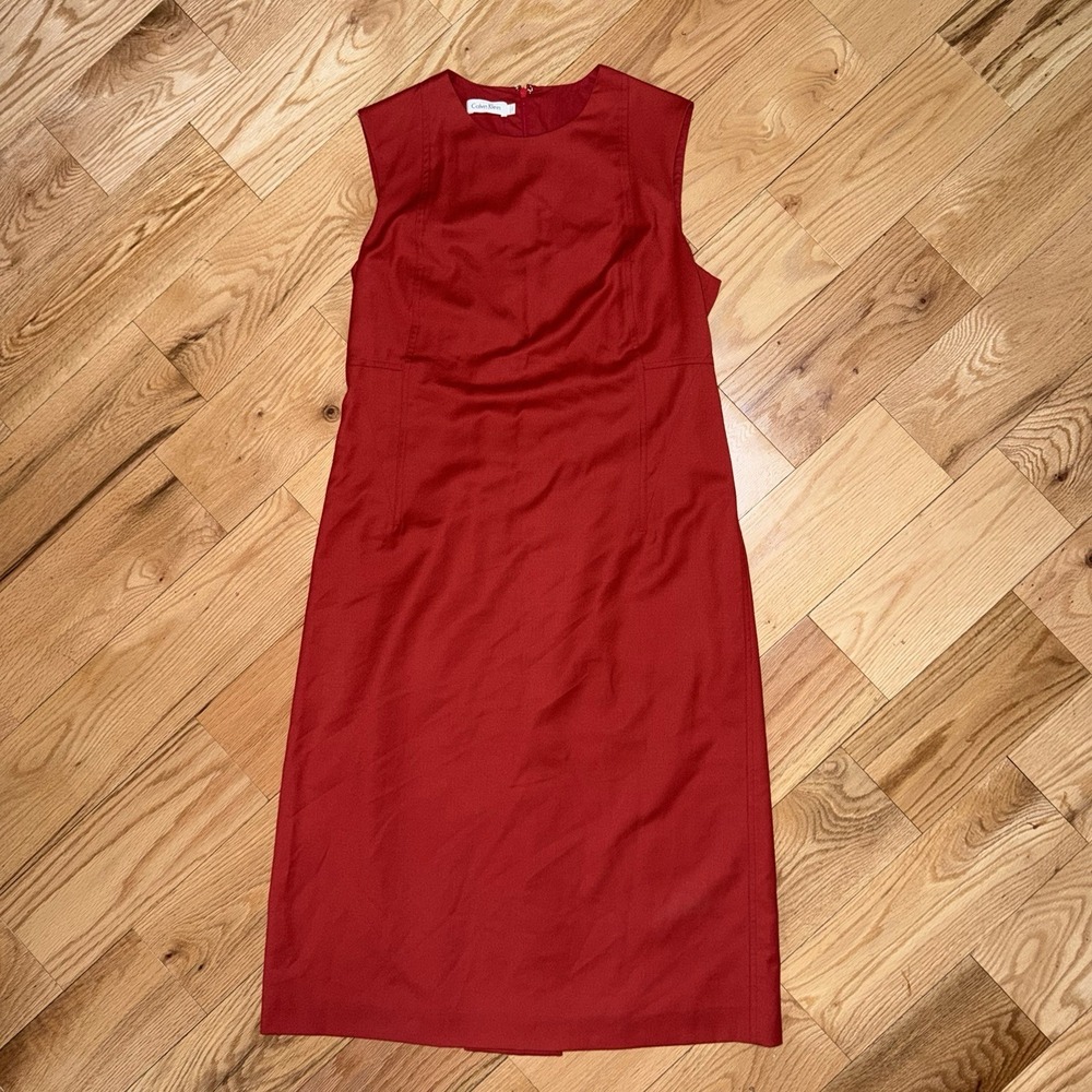 Calvin Klein Womens Burnt Orange Midi Dress Formal Size 14